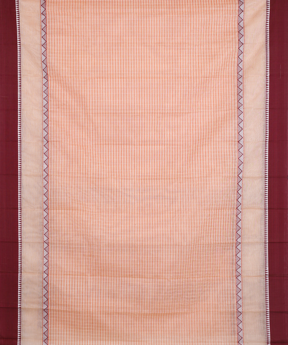 Peach handwoven narayanapet cotton saree