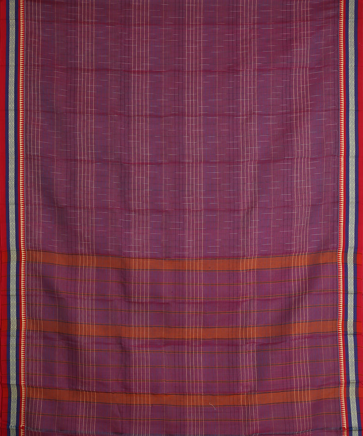 Purple handwoven cotton narayanapet saree