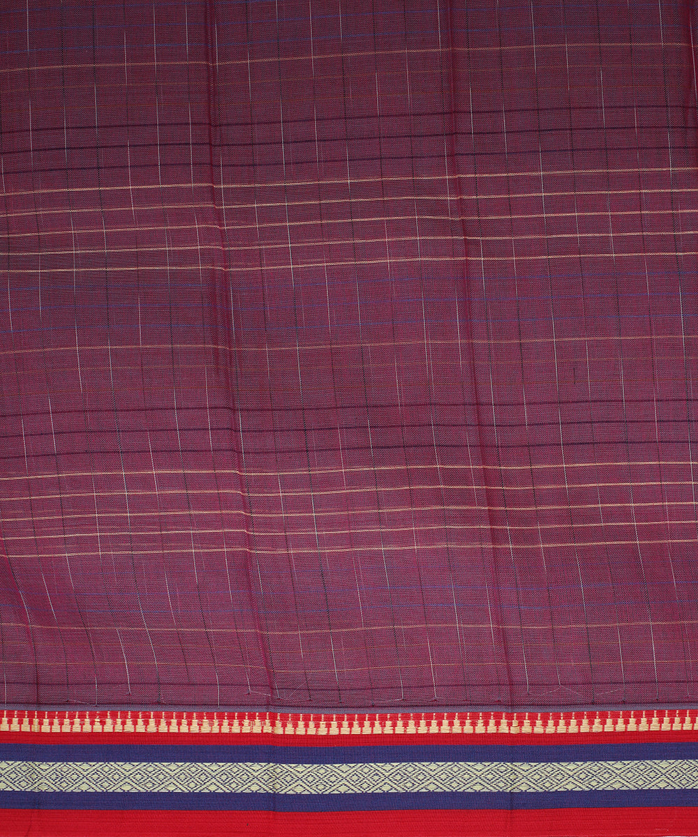 Purple handwoven cotton narayanapet saree