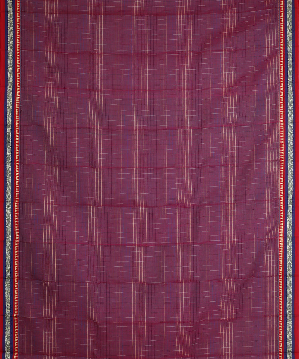 Purple handwoven cotton narayanapet saree