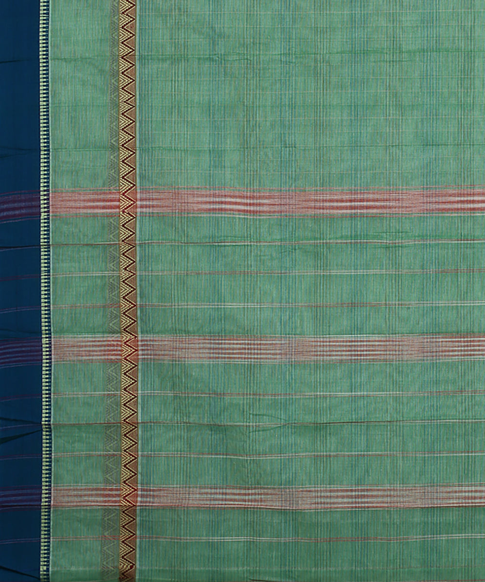 Light green blue handwoven narayanapet cotton saree