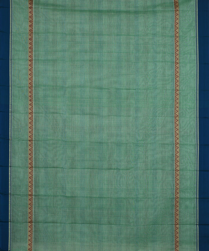 Light green blue handwoven narayanapet cotton saree