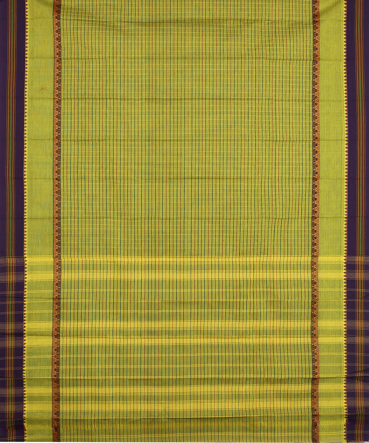 Lemmon green handwoven narayanapet cotton saree