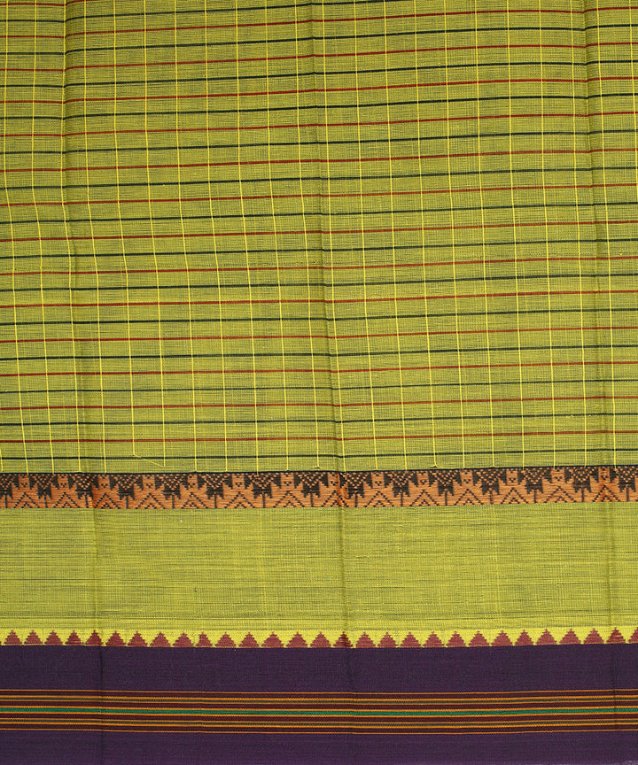 Lemmon green handwoven narayanapet cotton saree