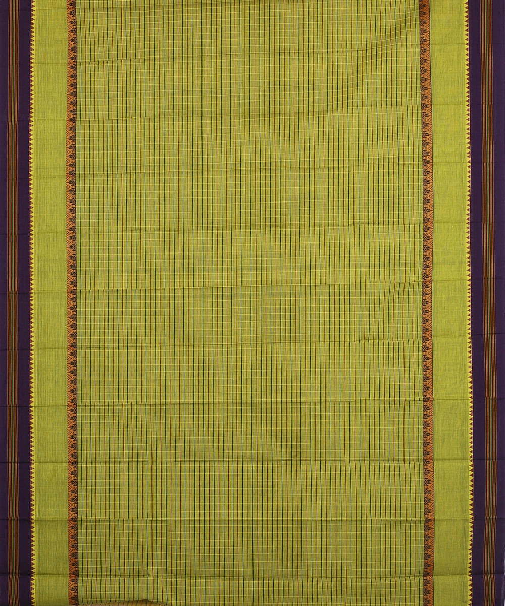 Lemmon green handwoven narayanapet cotton saree