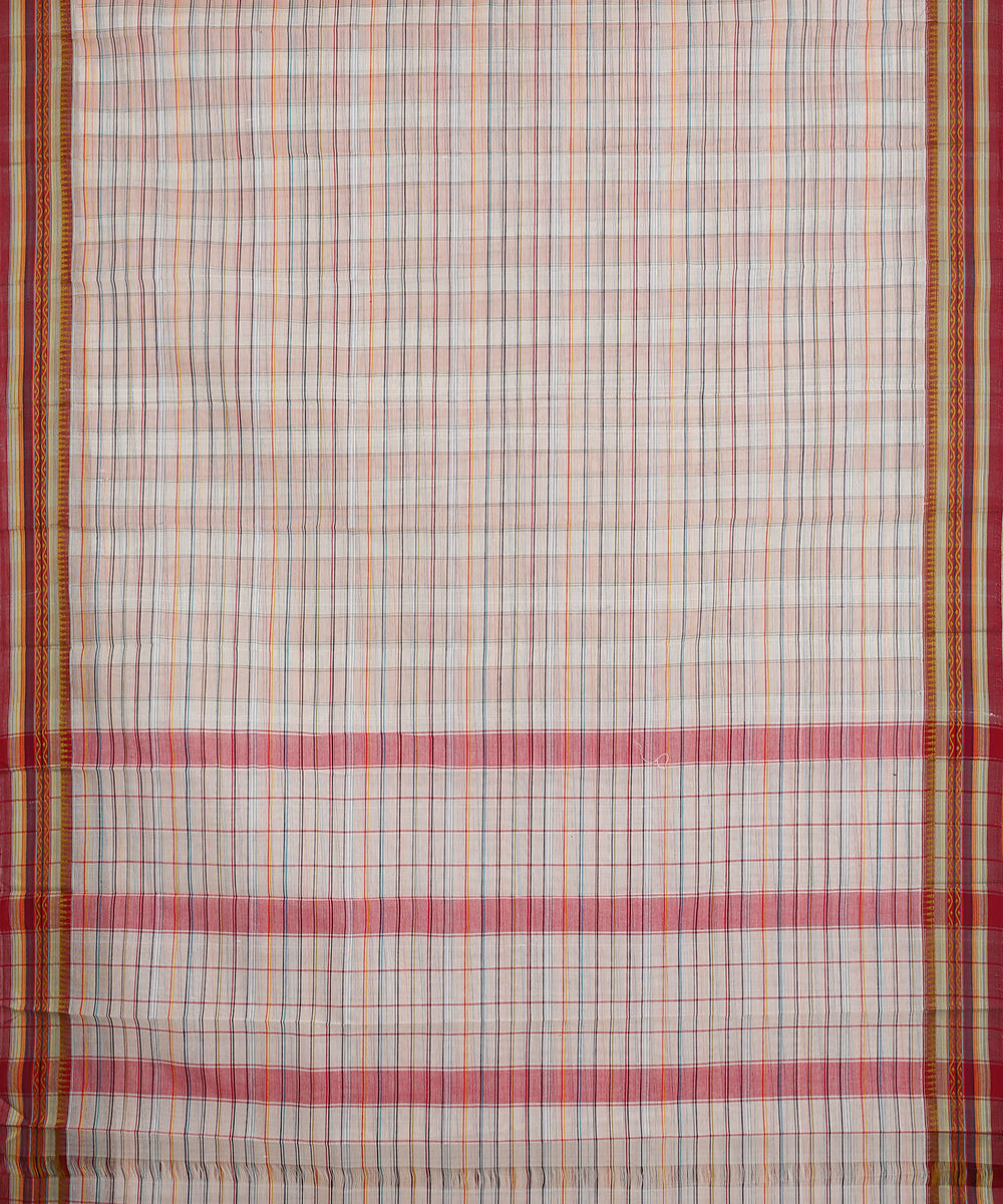 Offwhite multicolor handwoven narayanapet cotton saree