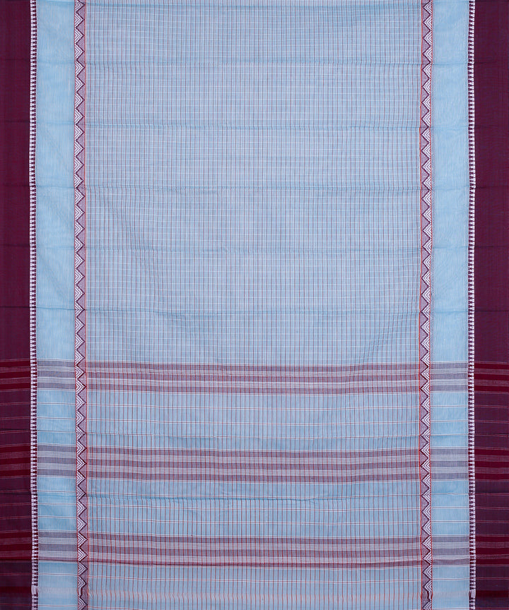 Sky blue handwoven narayanapet cotton saree