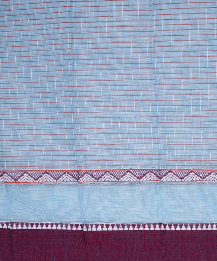 Sky blue handwoven narayanapet cotton saree