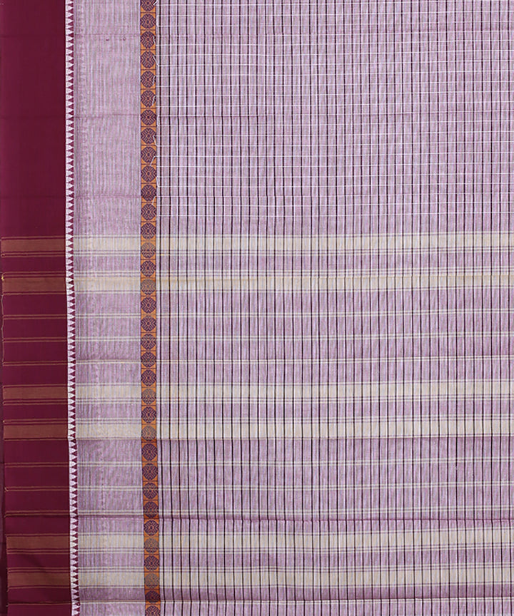 Purple handwoven narayanapet cotton saree