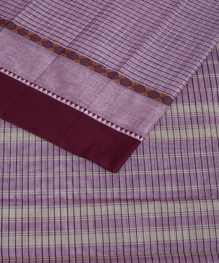 Purple handwoven narayanapet cotton saree