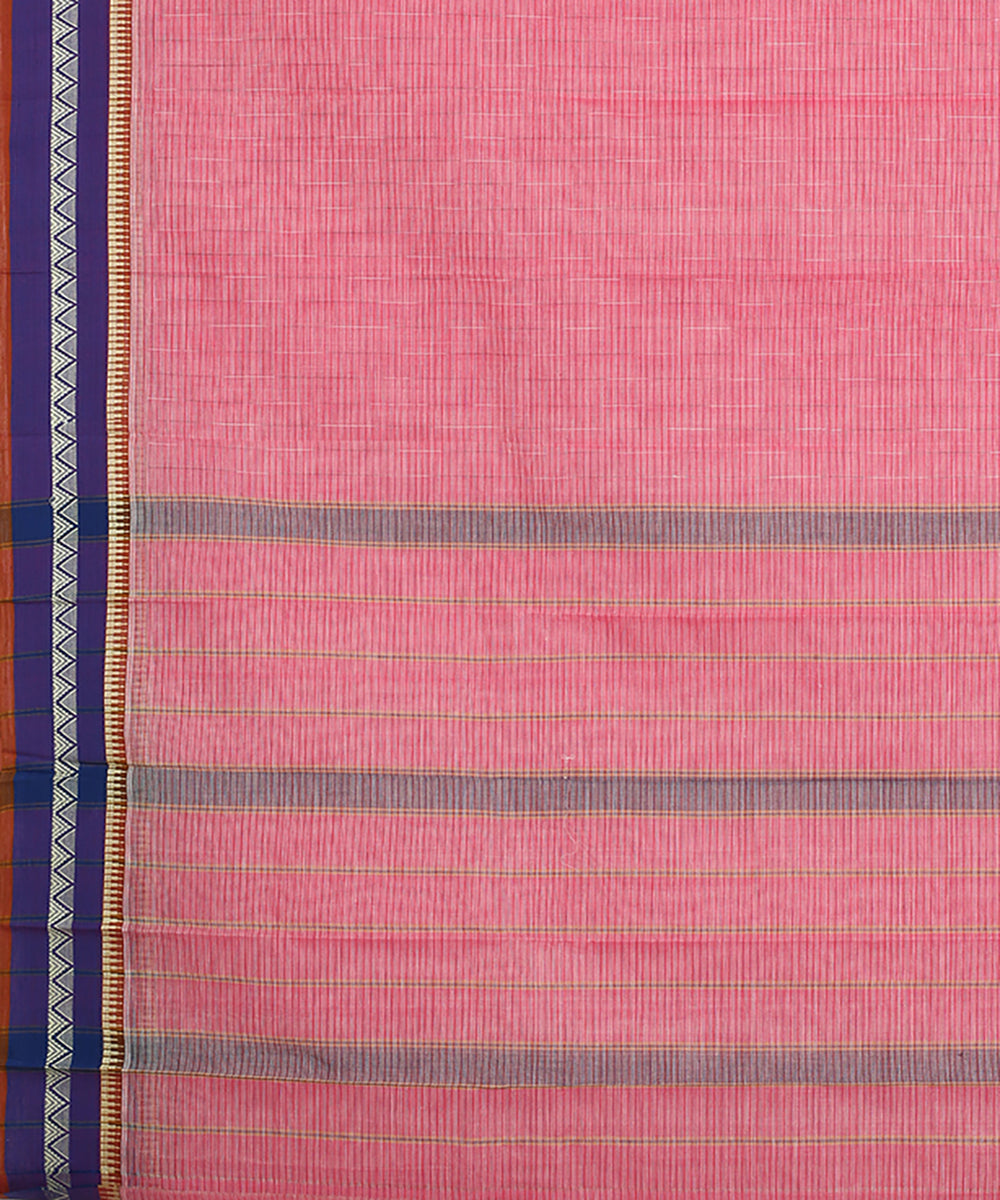 Pink handwoven narayanapet cotton saree