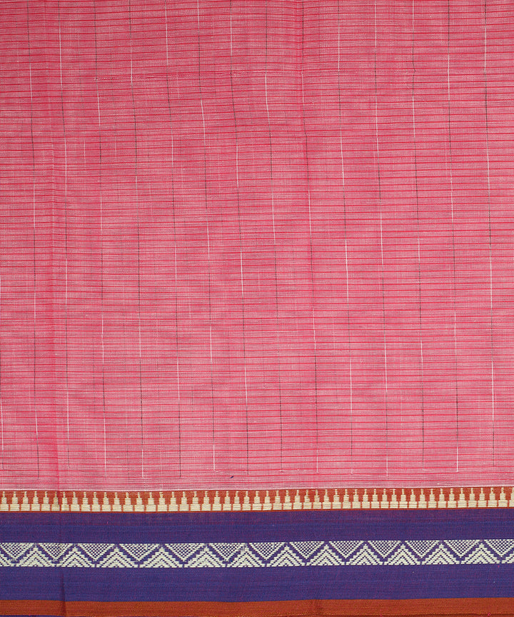 Pink handwoven narayanapet cotton saree