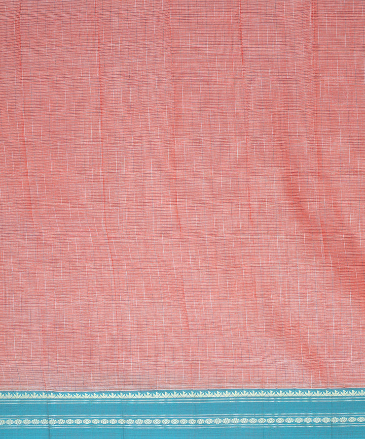 Peach light green handwoven narayanapet cotton saree