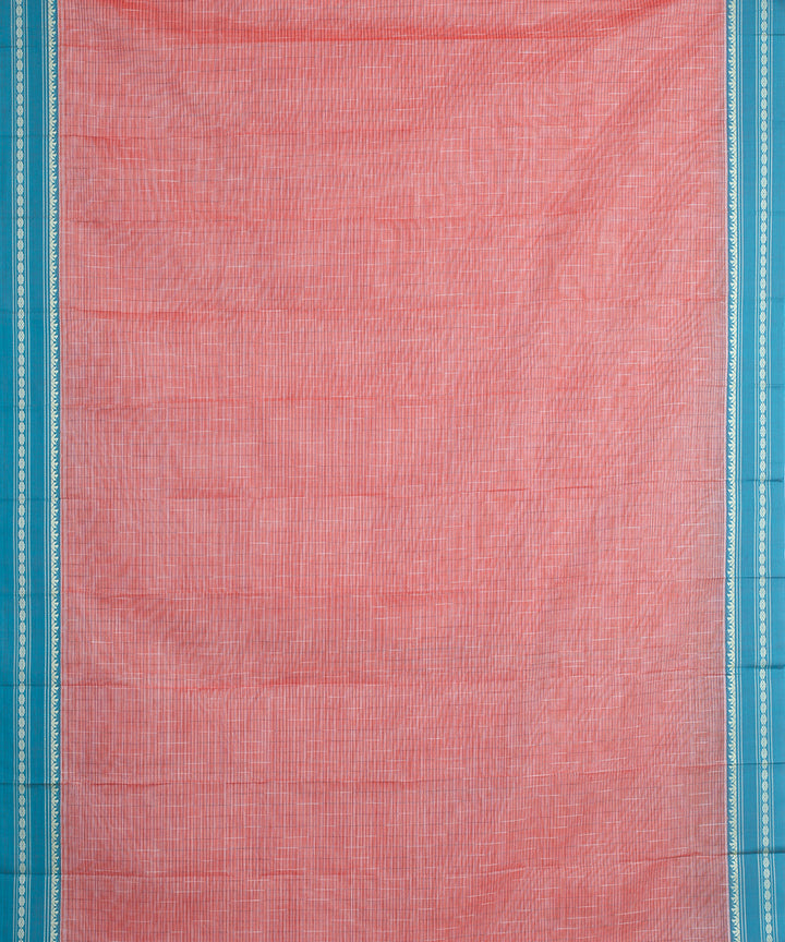 Peach light green handwoven narayanapet cotton saree