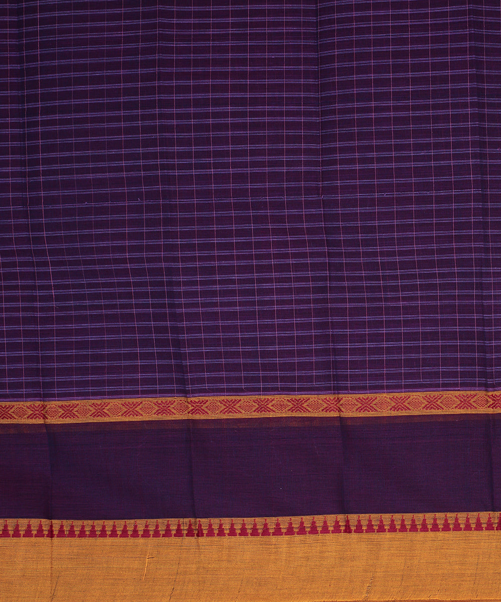 Navy blue handwoven narayanapet cotton saree