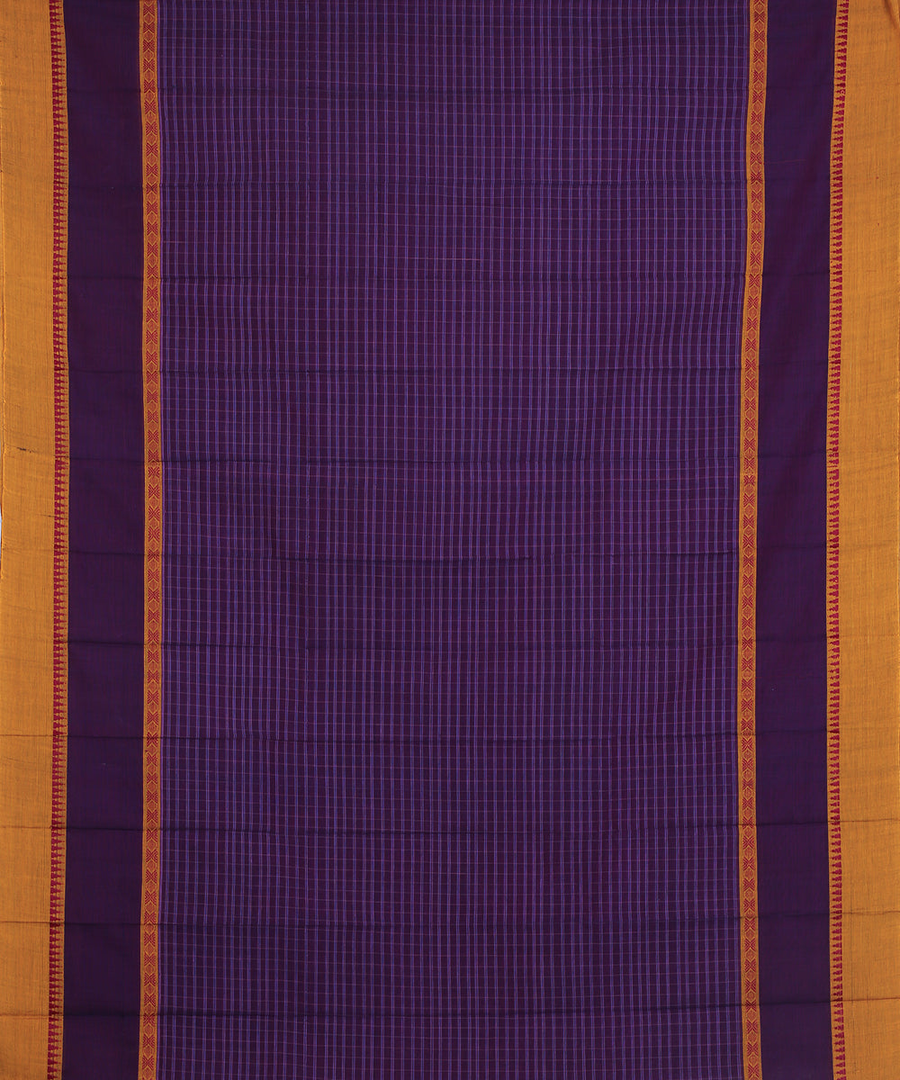 Navy blue handwoven narayanapet cotton saree