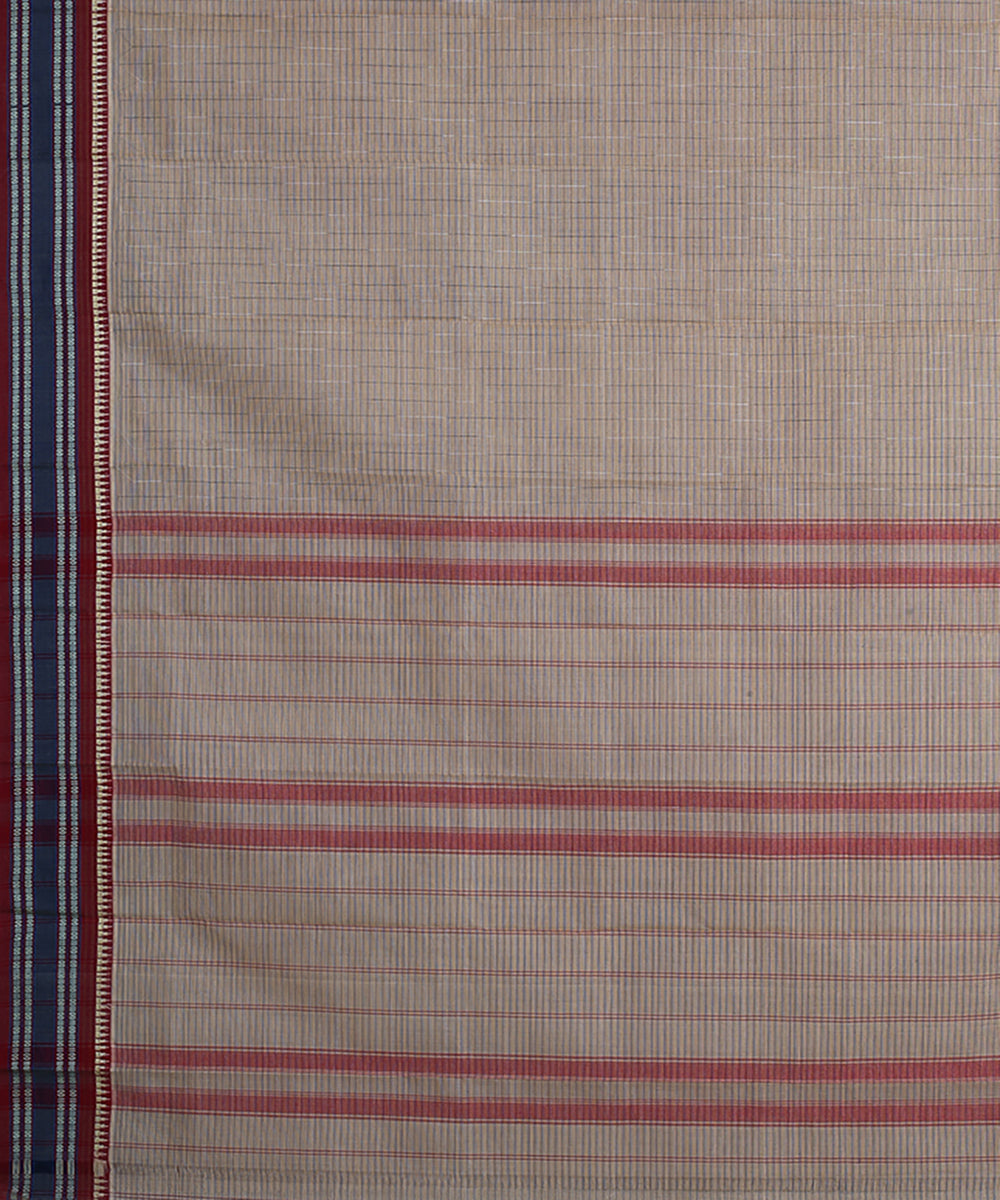 Grey narayanapet handwoven cotton saree