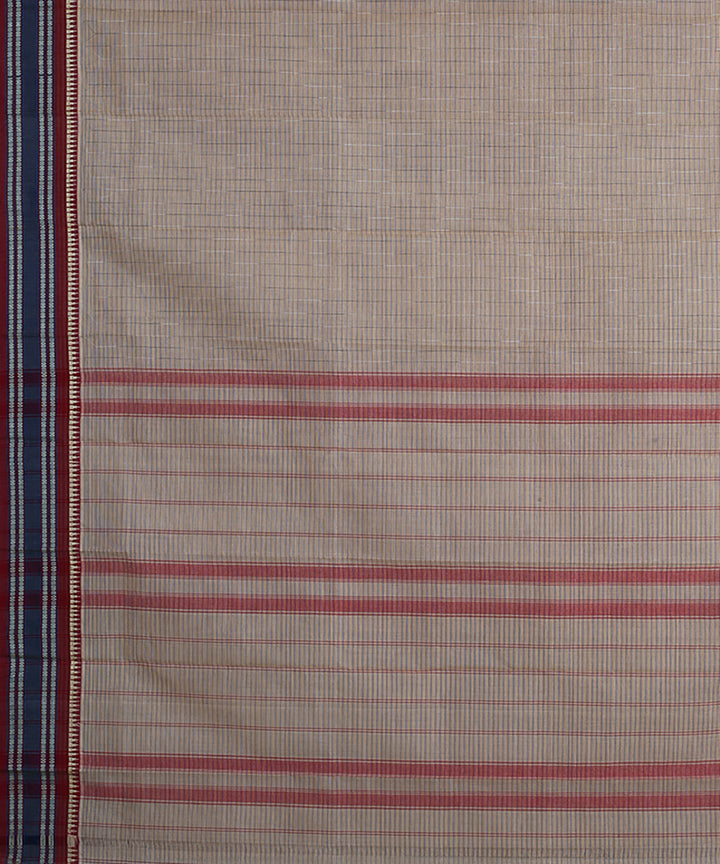 Grey narayanapet handwoven cotton saree