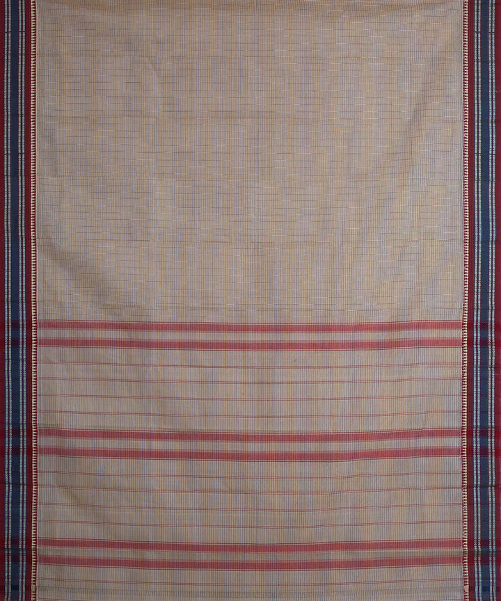 Grey narayanapet handwoven cotton saree