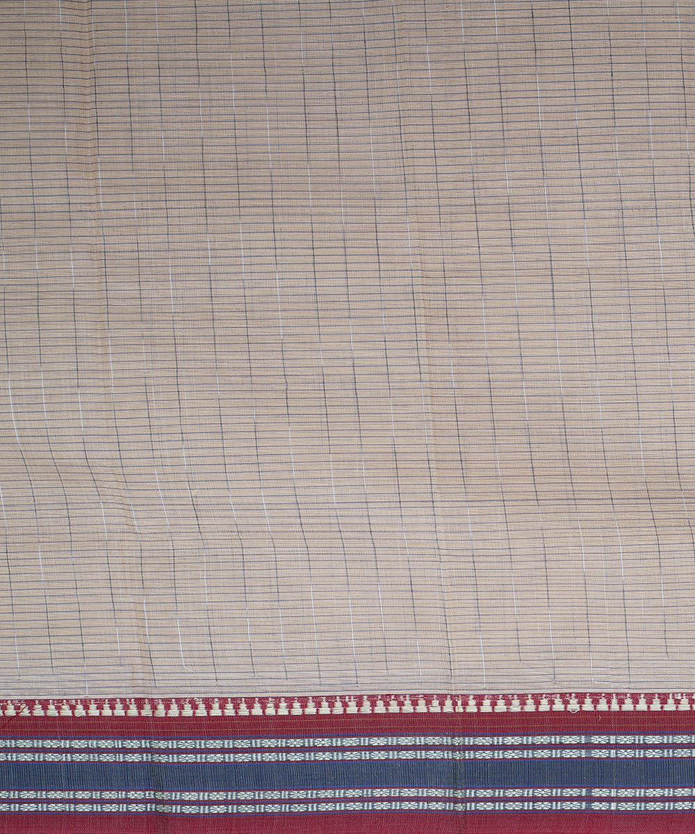 Grey narayanapet handwoven cotton saree