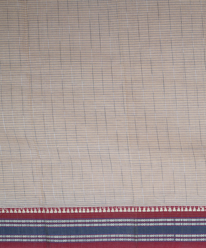 Grey narayanapet handwoven cotton saree