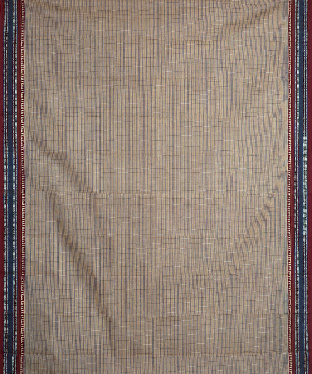 Grey narayanapet handwoven cotton saree