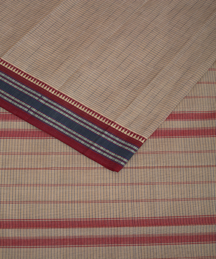 Grey narayanapet handwoven cotton saree