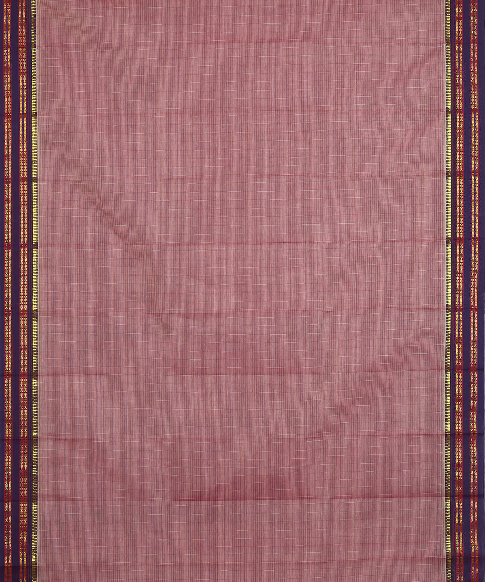 Brown handwoven cotton narayanapet saree