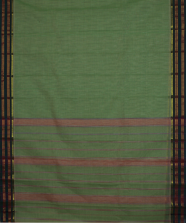Dark green handloom narayanapet cotton saree