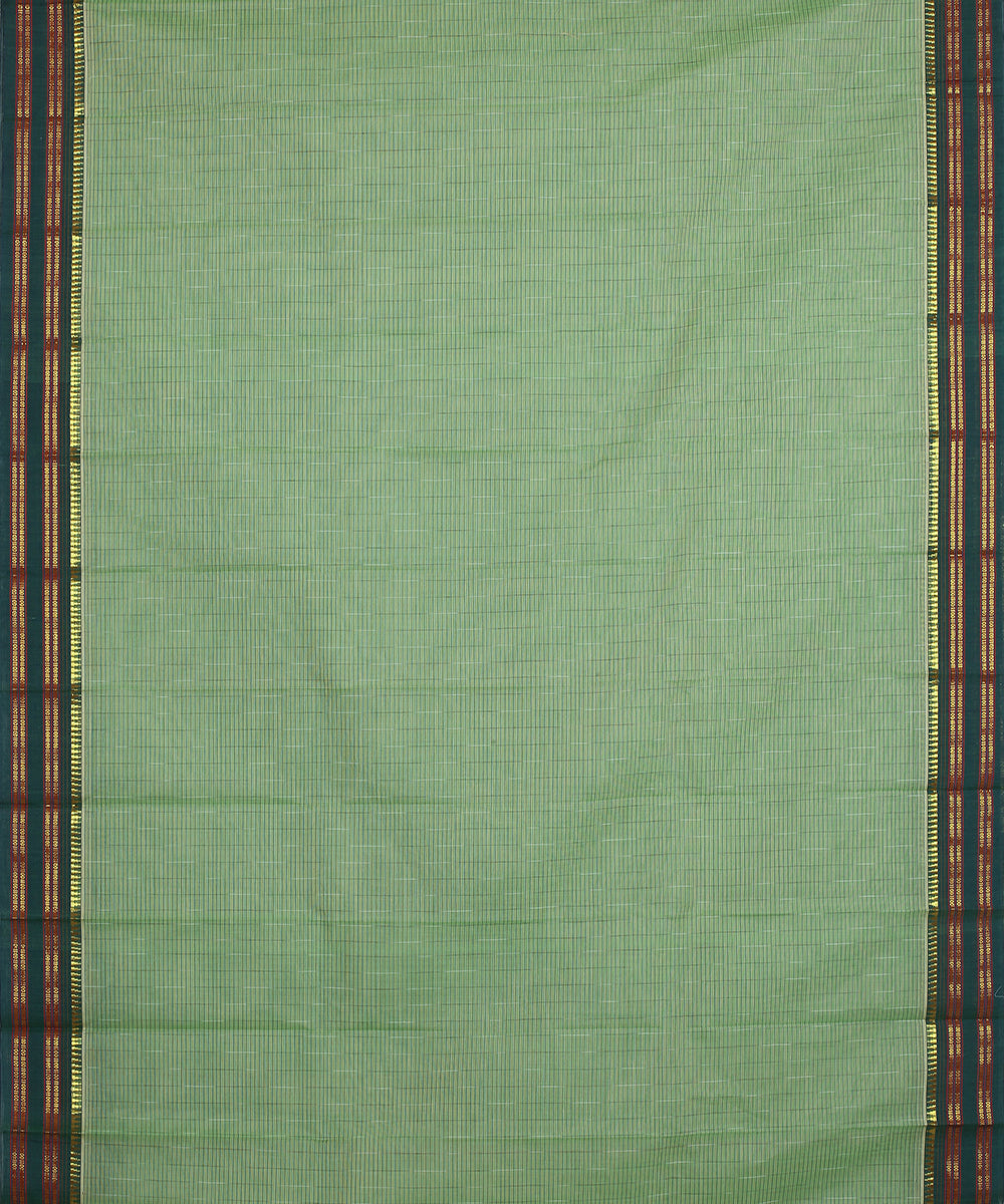 Dark green handloom narayanapet cotton saree