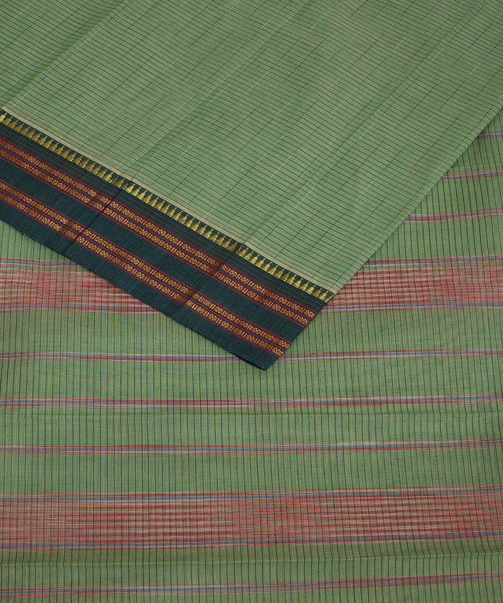 Dark green handloom narayanapet cotton saree