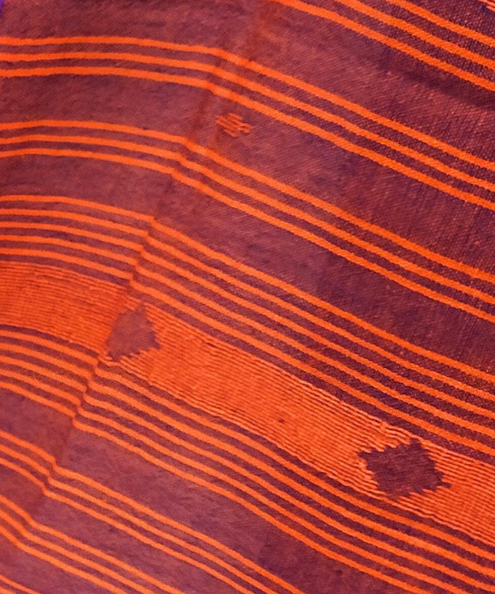 Maroon handwoven cotton jamdani stole