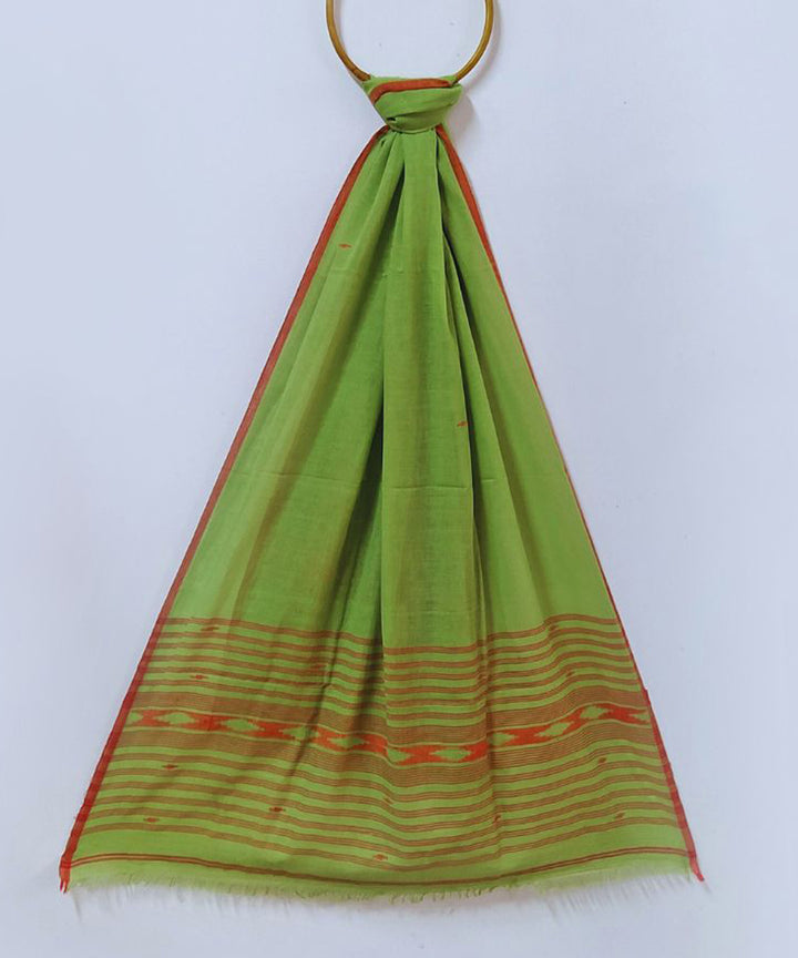 Light green handwoven cotton jamdani stole
