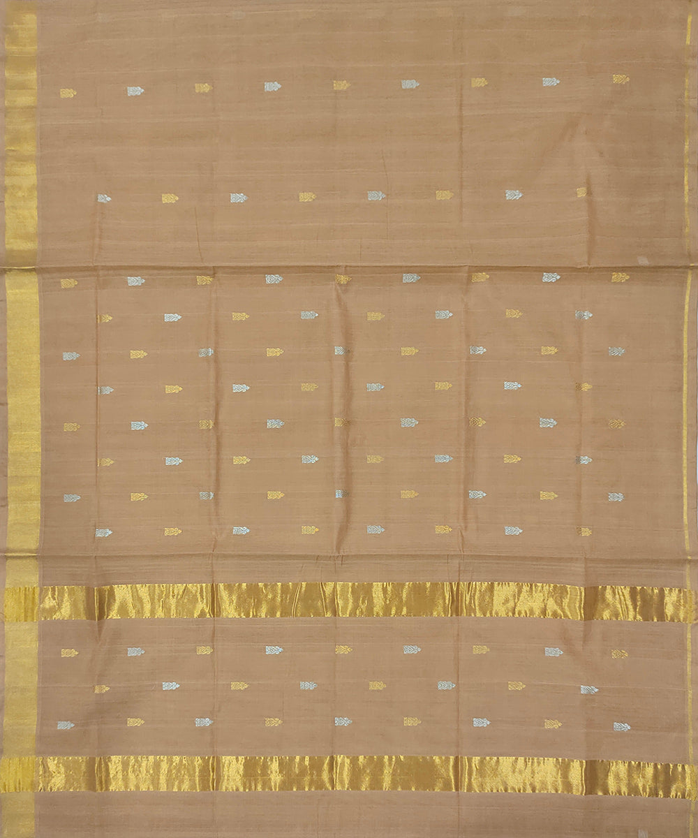 Brown handwoven venkatagiri cotton saree