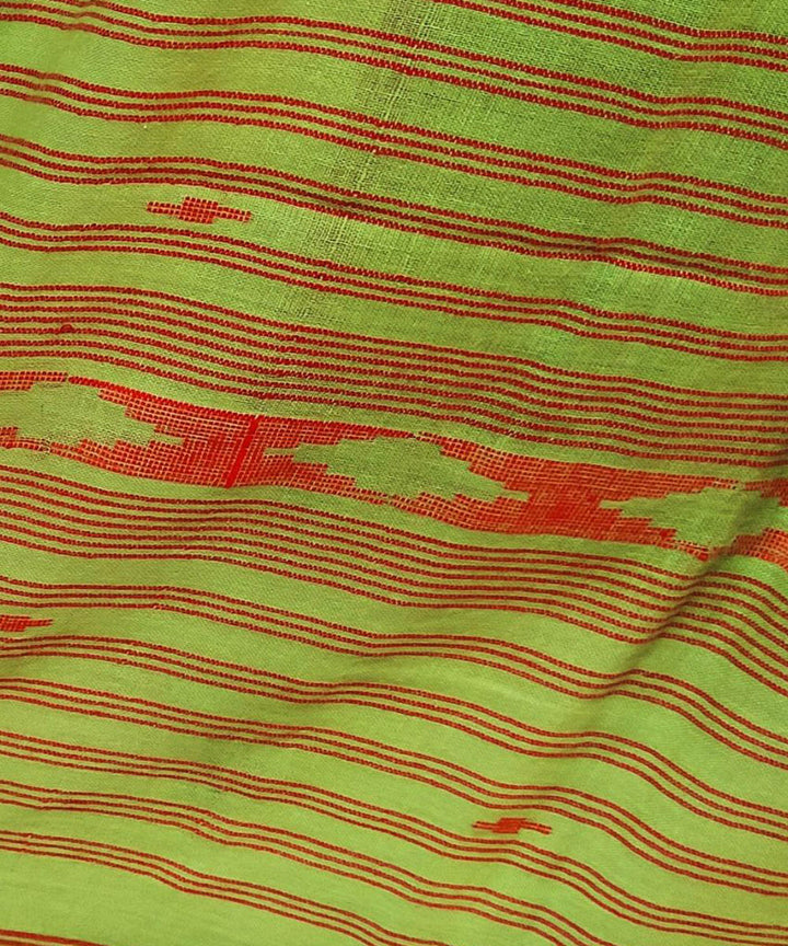 Light green handwoven cotton jamdani stole