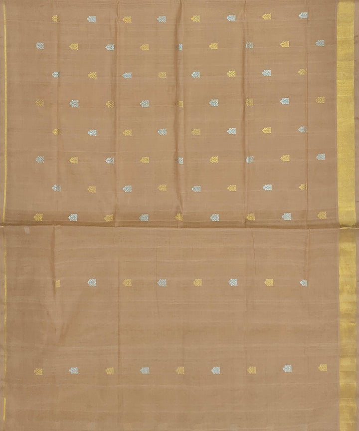 Brown handwoven venkatagiri cotton saree