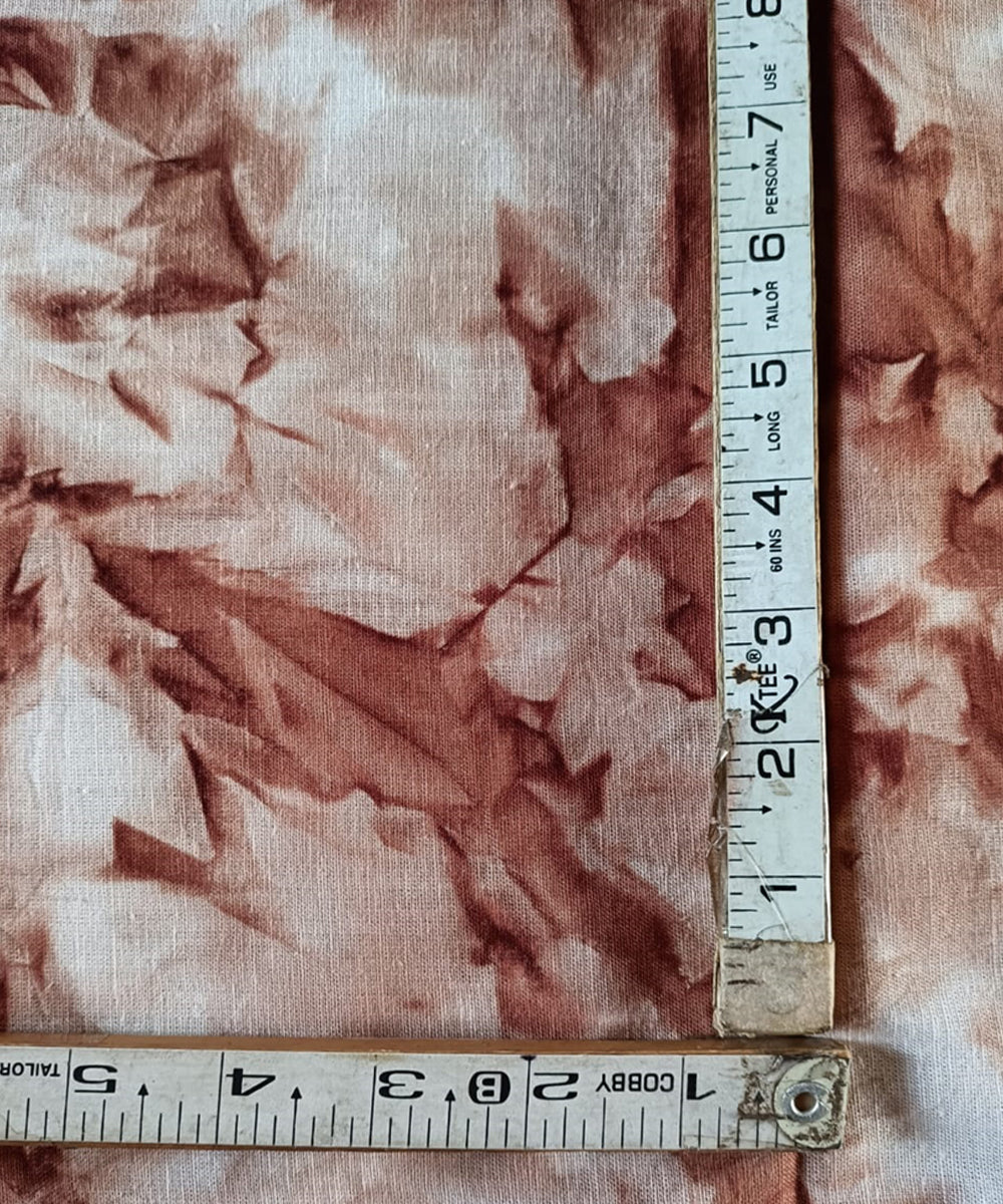 2.5m rust white tie and dye handspun handwoven cotton kurta fabric