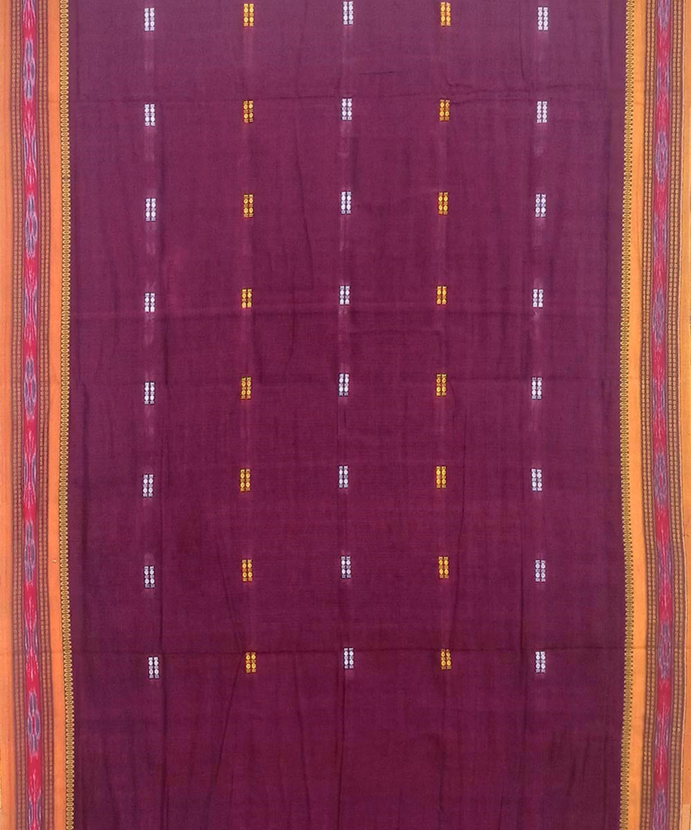 Purple cotton handwoven nuapatna saree