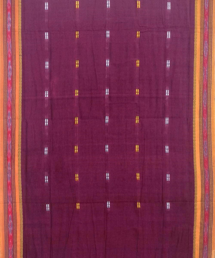 Purple cotton handwoven nuapatna saree