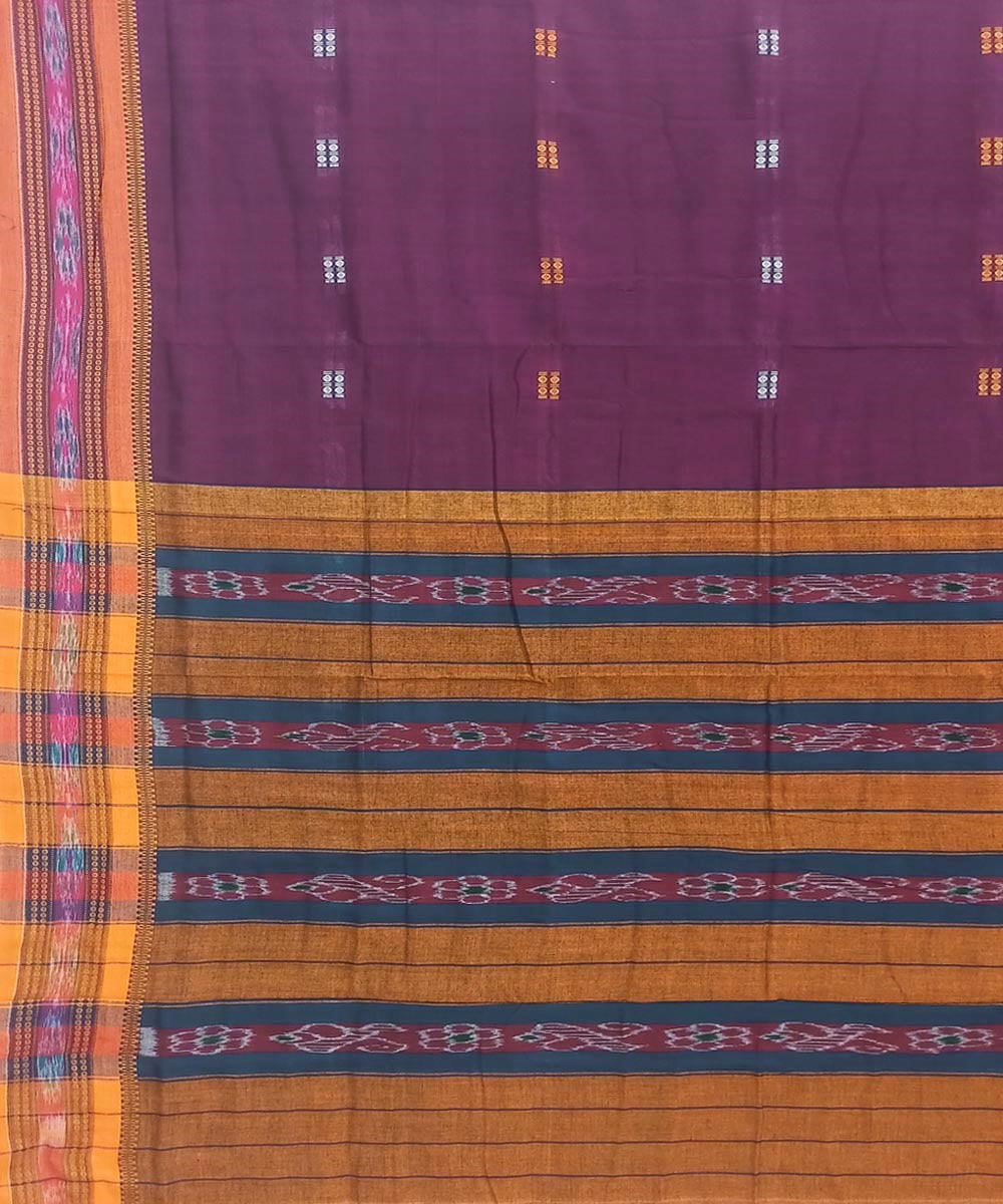 Purple cotton handwoven nuapatna saree