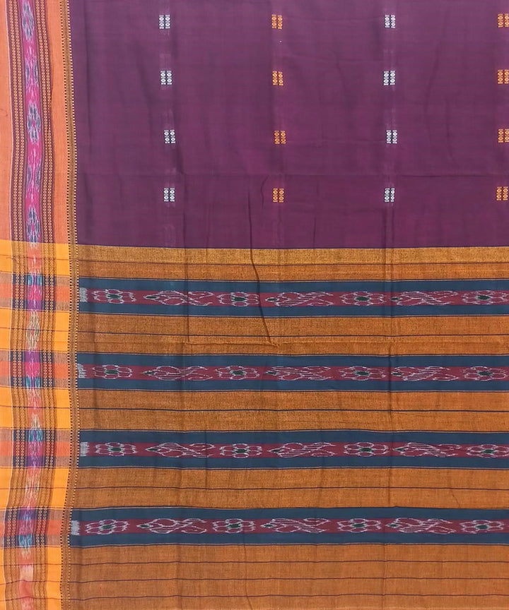 Purple cotton handwoven nuapatna saree