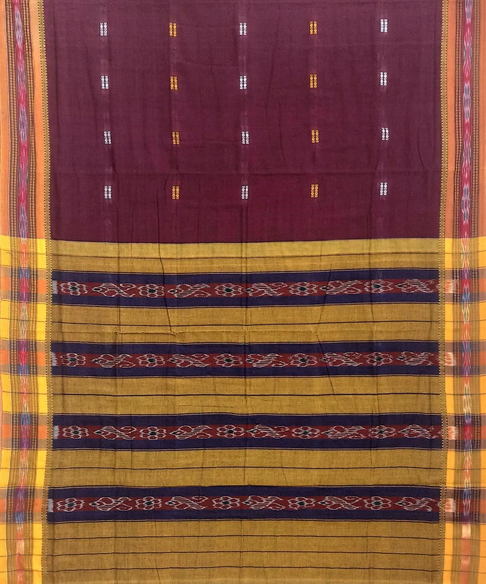 Purple cotton handwoven nuapatna saree