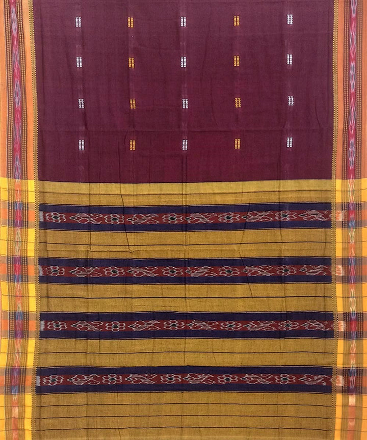 Purple cotton handwoven nuapatna saree