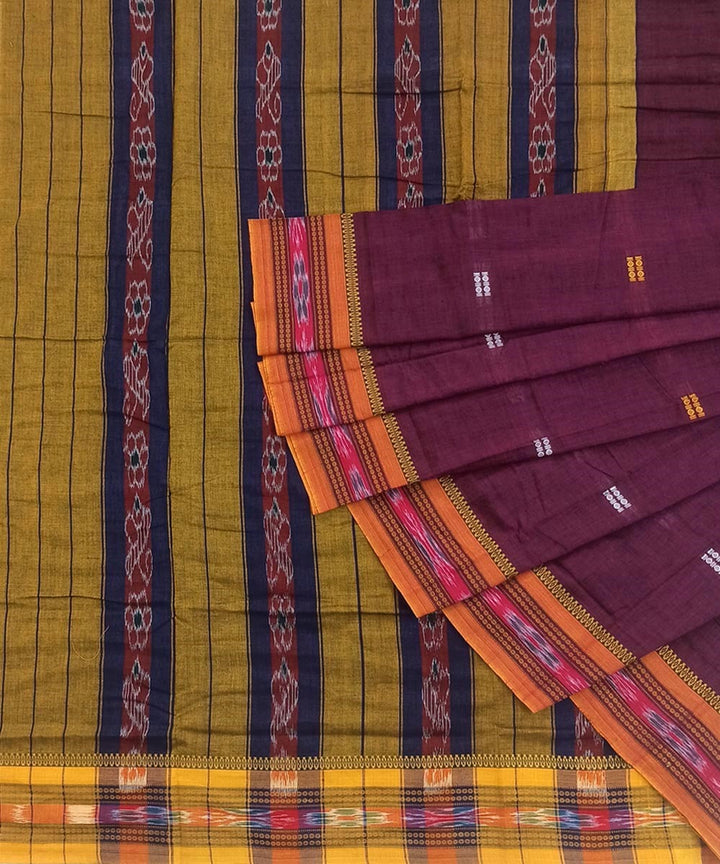 Purple cotton handwoven nuapatna saree