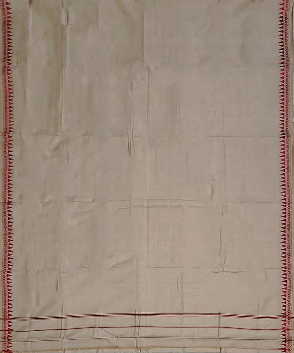 Beige handwoven cotton sambalpuri dhoti