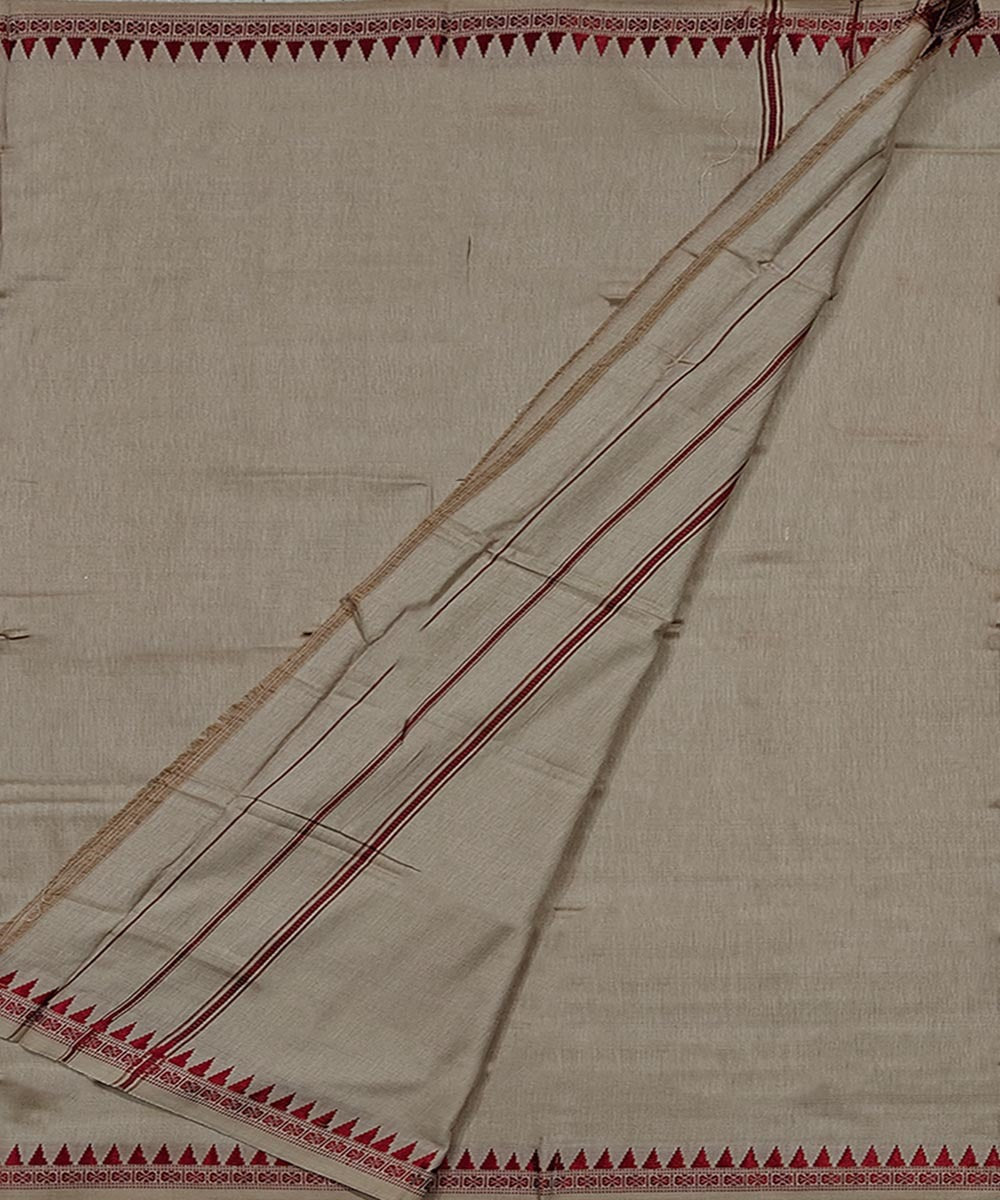Beige handwoven cotton sambalpuri dhoti