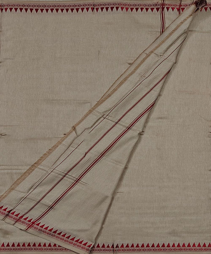 Beige handwoven cotton sambalpuri dhoti