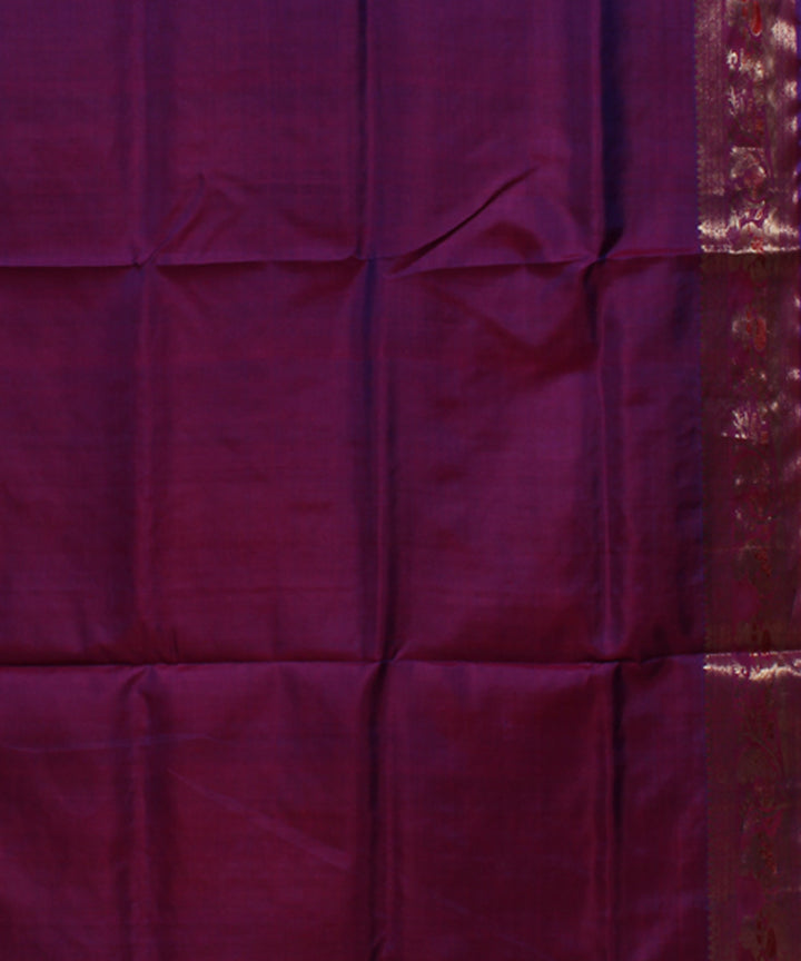 Purple handwoven swarnachari silk baluchari saree