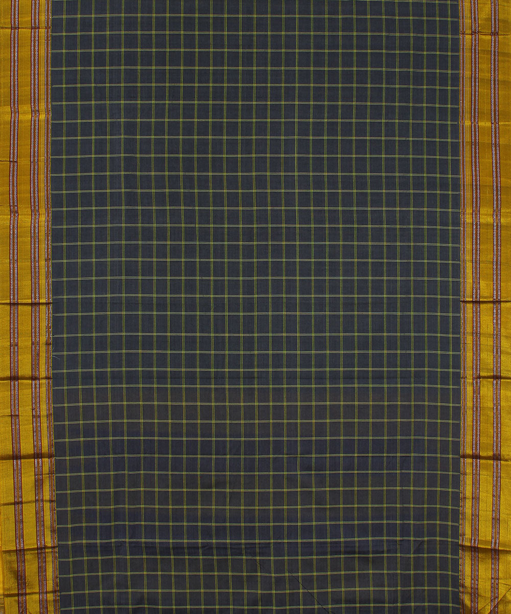 Grey yellow yellow gayatri border handwoven ilkal cotton silk saree