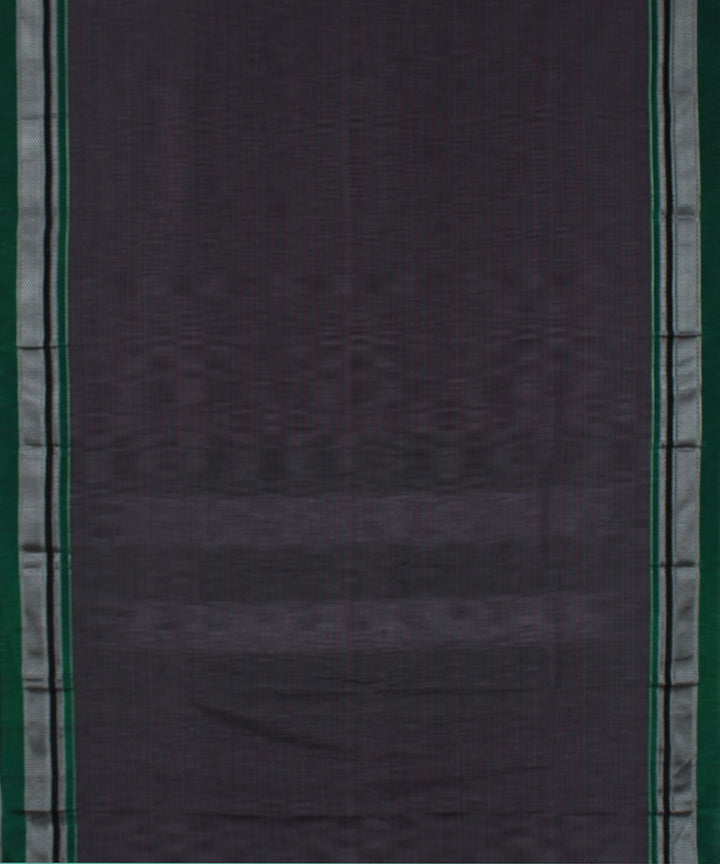 Grey red stripes green chikki paras border ilkal cotton silk saree
